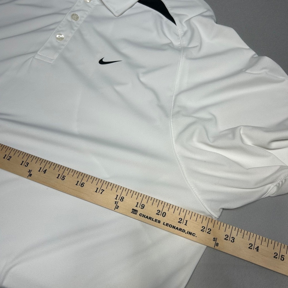 Nike Polo Shirt Performance Mens L White Athletic Gorpcore Minimalist - Picture 8 of 8